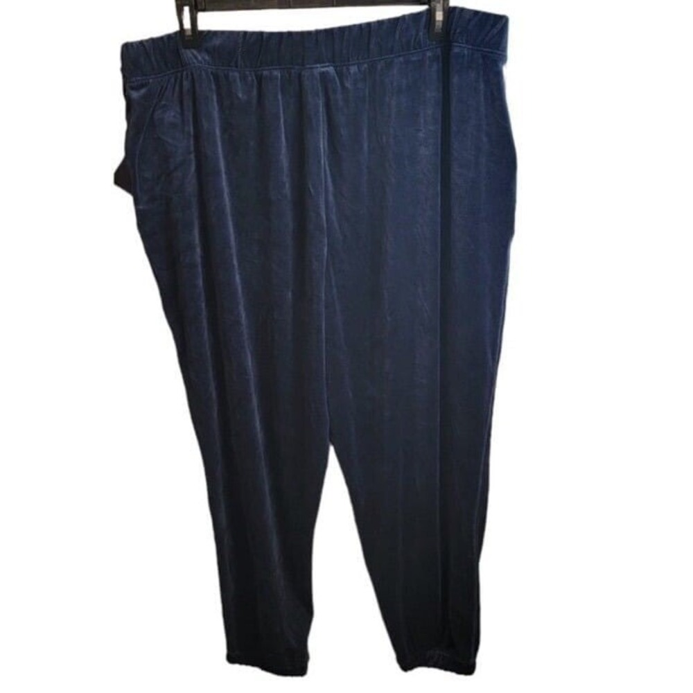 New Ava & Viv Navy Blue Velour Jogger Pants & Crewneck Sweatshirt Set -Sz 2X NWT - Picture 7 of 12